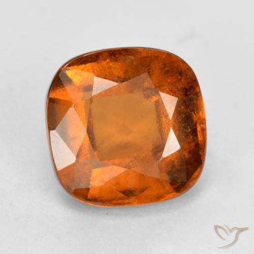 2.10ct Naturale Arancione scuro Granato hessonite, Cuscino, VS-SI