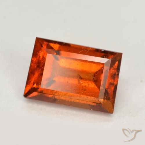 Granato hessonite Arancione rossastra naturale da 1.09 ct, Taglio a baguette, VS