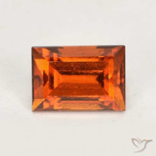 Granato hessonite Arancione scuro naturale da 1.10 ct, Taglio a baguette, VS