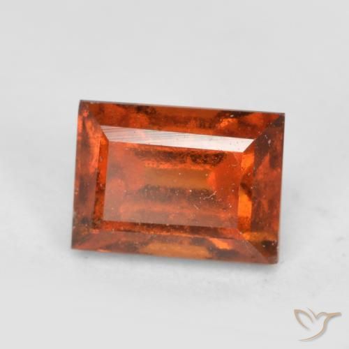 1.02ct Naturale Arancione Ambra Granato hessonite, Taglio a baguette, VS