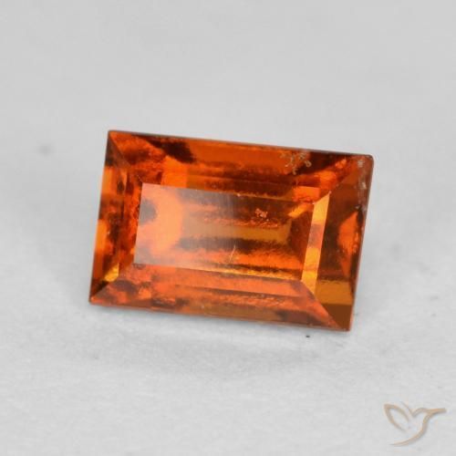 Granato hessonite Arancione rossastra naturale da 1.02 ct, Taglio a baguette, VS