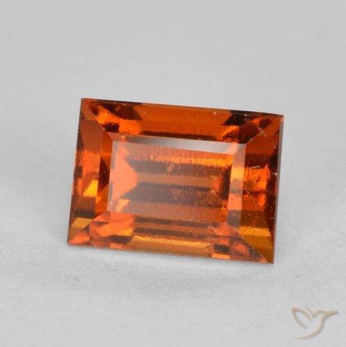 1.05ct Naturale Arancione scuro Granato hessonite, Taglio a baguette, VS