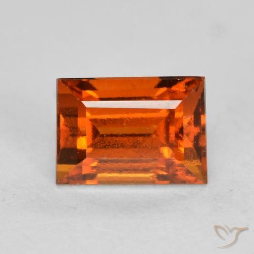Granato hessonite Arancione scuro naturale da 1.05 ct, Taglio a baguette, VS