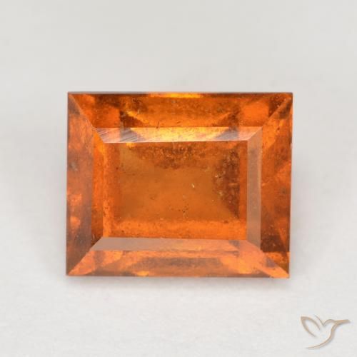 2.15ct Naturale Arancio Medio Granato hessonite, Taglio a baguette, VS-SI