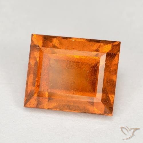 Granato hessonite Arancio Medio naturale da 2.15 ct, Taglio a baguette, VS-SI