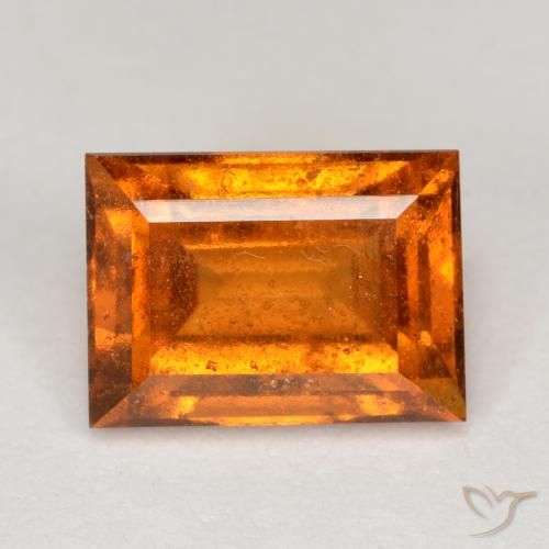 2.11ct Naturale Arancio Medio Granato hessonite, Taglio a baguette, VS-SI