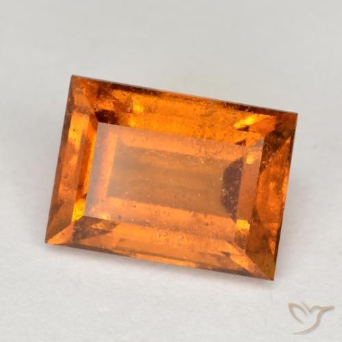 Granato hessonite Arancio Medio naturale da 2.11 ct, Taglio a baguette, VS-SI