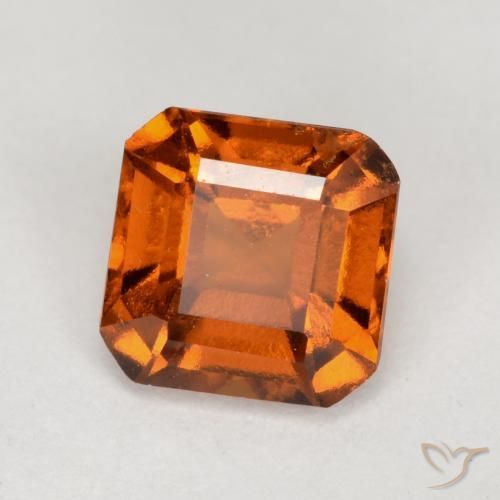 Granato hessonite Arancione scuro naturale da 1.33 ct, Ottagonale / Taglio smeraldo, VS-SI
