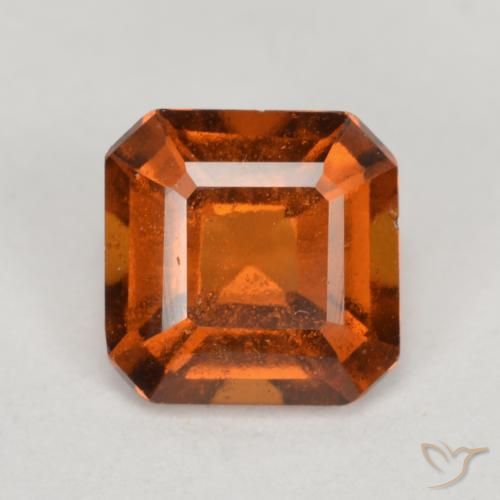 1.33ct Naturale Arancio medio-scuro Granato hessonite, Taglio smeraldo, VS-SI