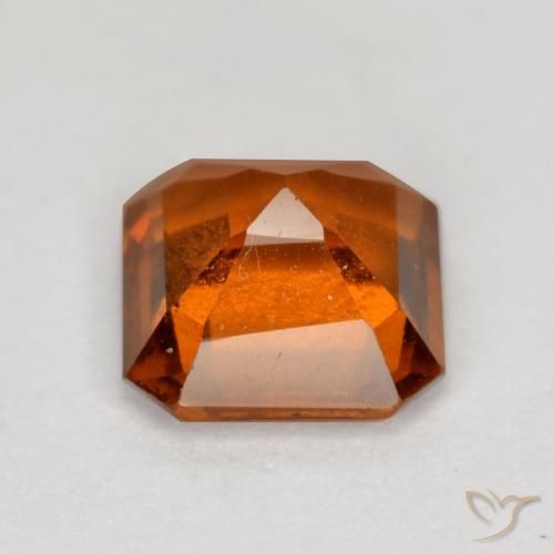 Granato hessonite Arancio medio-scuro naturale da 1.33 ct, Ottagonale / Taglio smeraldo, VS-SI
