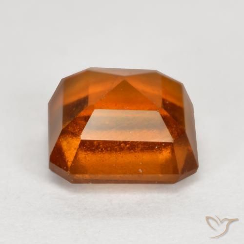 Granato hessonite Arancione scuro naturale da 1.60 ct, Ottagonale / Taglio smeraldo, VS-SI
