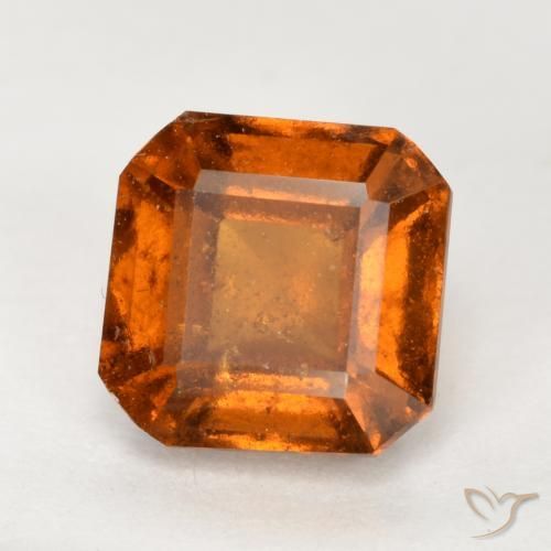 Granato hessonite Arancio medio-scuro naturale da 1.58 ct, Ottagonale / Taglio smeraldo, VS-SI