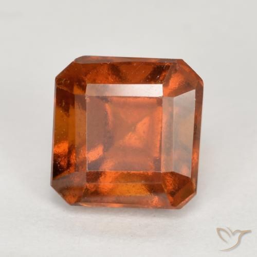Granato hessonite Arancio medio-scuro naturale da 1.51 ct, Ottagonale / Taglio smeraldo, VS