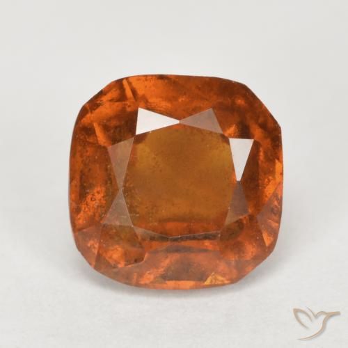 2.41ct Naturale Arancione Ambra Granato hessonite, Cuscino, SI