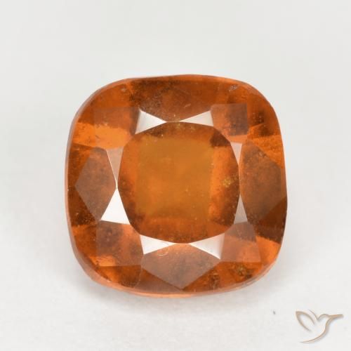 2.36ct Naturale Arancione scuro Granato hessonite, Cuscino, VS-SI