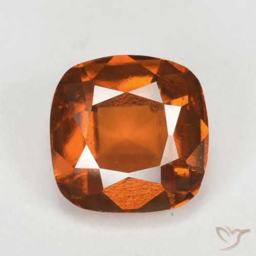 2.40ct Naturale Arancione scuro Granato hessonite, Cuscino, VVS-VS