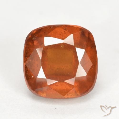 2.60ct Naturale Arancio medio-scuro Granato hessonite, Cuscino, SI