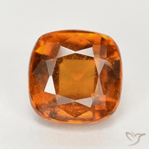 2.50ct Naturale Arancio medio-scuro Granato hessonite, Cuscino, VS-SI