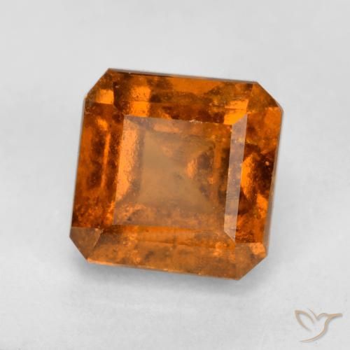 Granato hessonite Arancione scuro naturale da 1.39 ct, Ottagonale / Taglio smeraldo, SI
