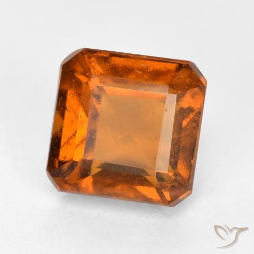 Granato hessonite Arancio medio-scuro naturale da 1.66 ct, Ottagonale / Taglio smeraldo, VS-SI