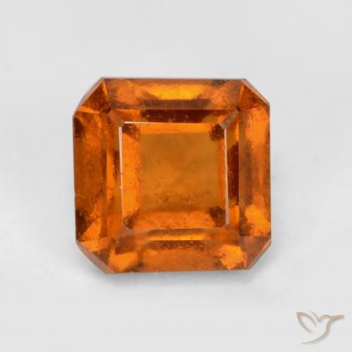 1.51ct Naturale Arancione scuro Granato hessonite, Taglio smeraldo, VS-SI