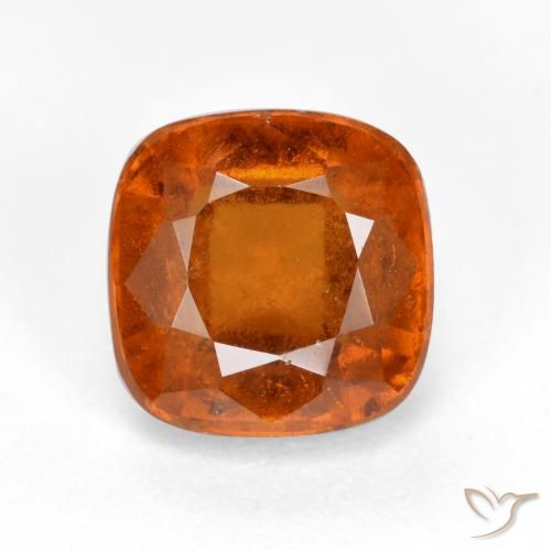 2.33ct Naturale Arancione Ambra Granato hessonite, Cuscino, SI