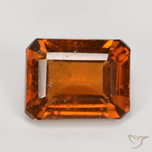 2.30ct Naturale Arancione scuro Granato hessonite, Taglio smeraldo, VS-SI