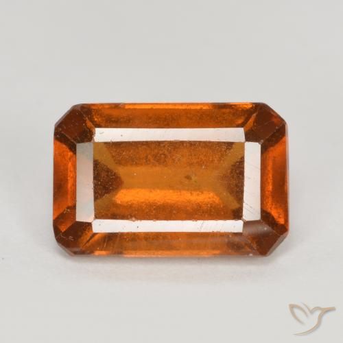 2.08ct Naturale Arancio medio-scuro Granato hessonite, Taglio smeraldo, VS-SI