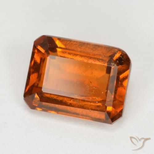 Granato hessonite Arancione rossastra naturale da 2.06 ct, Ottagonale / Taglio smeraldo, VS-SI