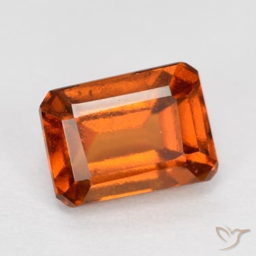 Granato hessonite Arancia Fuoco naturale da 1.43 ct, Ottagonale / Taglio smeraldo, VS