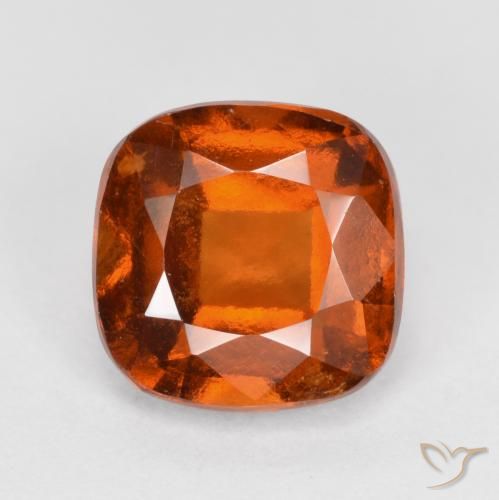1.94ct Naturale Arancione rossastra Granato hessonite, Cuscino, VS-SI