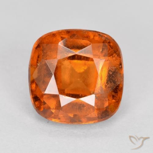 2.00ct Naturale Arancione scuro Granato hessonite, Cuscino, VS-SI
