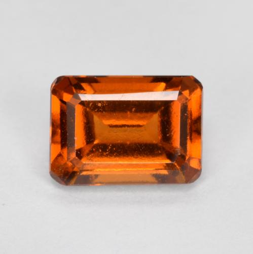 Granato essonite naturale arancione da 1,32 ct, taglio smeraldo, VVS-VS