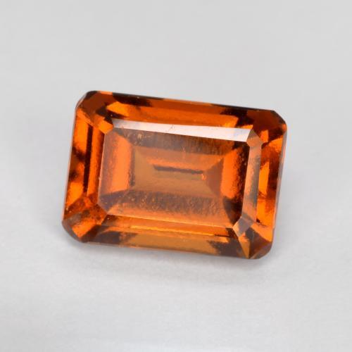 Granato essonite naturale arancione da 1,32 ct, taglio smeraldo, VVS-VS