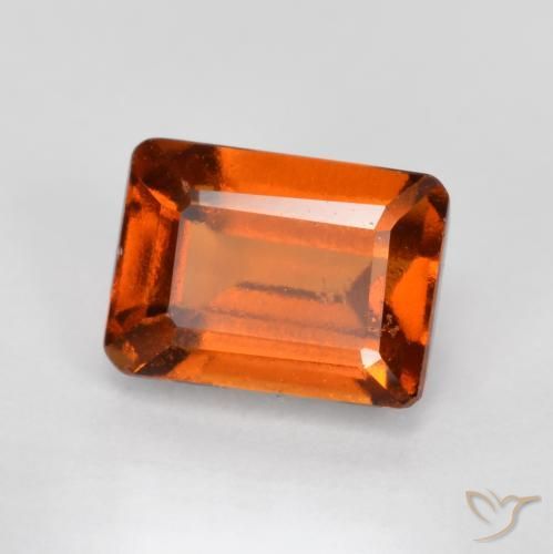 Granato hessonite Arancione rossastra naturale da 1.47 ct, Ottagonale / Taglio smeraldo, VS