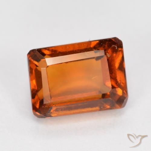 Granato hessonite Arancione rossastra naturale da 1.62 ct, Ottagonale / Taglio smeraldo, VS