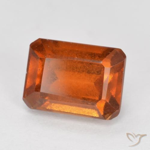 Granato hessonite Arancione rossastra naturale da 1.58 ct, Ottagonale / Taglio smeraldo, SI