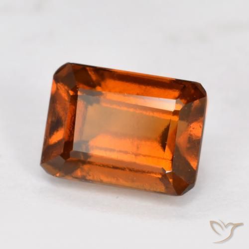 Granato hessonite Arancione scuro naturale da 1.50 ct, Ottagonale / Taglio smeraldo, VVS-VS