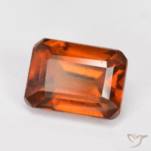 Granato hessonite Arancione scuro naturale da 1.58 ct, Ottagonale / Taglio smeraldo, VVS-VS