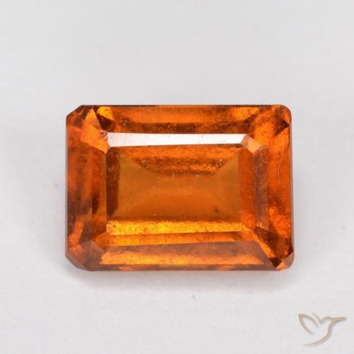 1.59ct Naturale Arancio Medio Granato hessonite, Taglio smeraldo, VS-SI