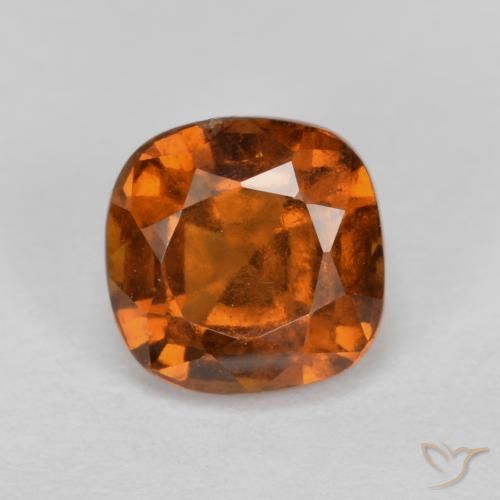1.37ct Naturale Arancione Ambra Granato hessonite, Cuscino, VS-SI
