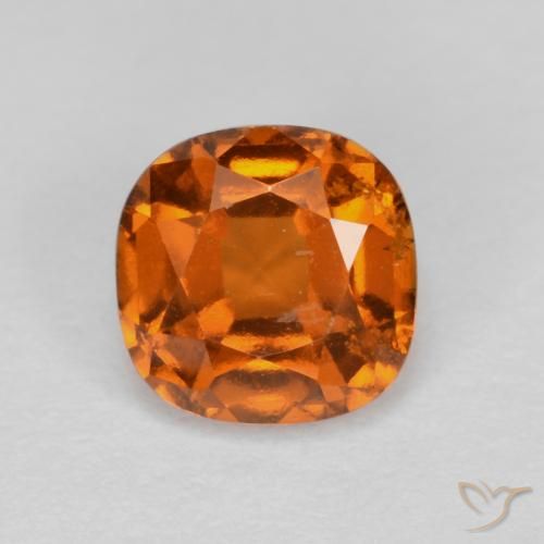 1.26ct Naturale Arancio medio-scuro Granato hessonite, Cuscino, VS-SI
