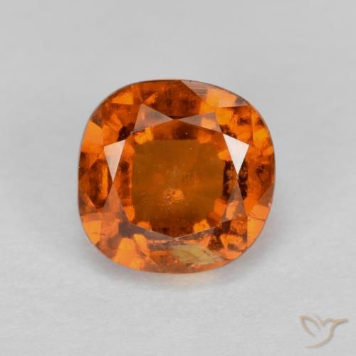 1.39ct Naturale Arancione scuro Granato hessonite, Cuscino, VS-SI