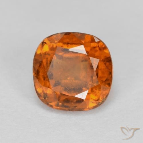 1.50ct Naturale Arancione scuro Granato hessonite, Cuscino, VS-SI