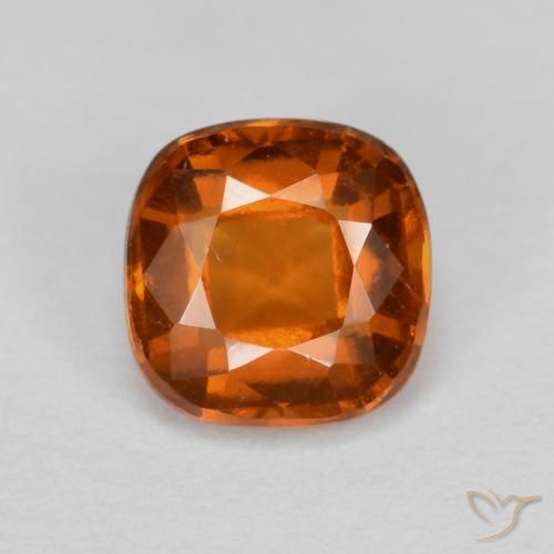 1.26ct Naturale Arancione rossastra Granato hessonite, Cuscino, VS-SI