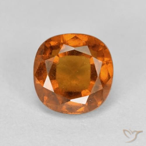 1.29ct Naturale Arancione scuro Granato hessonite, Cuscino, VS-SI