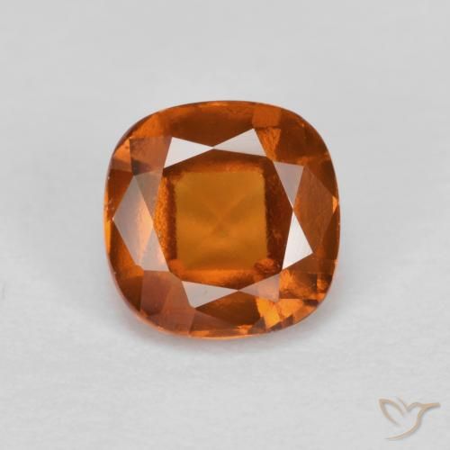 1.30ct Naturale Arancione scuro Granato hessonite, Cuscino, VS-SI