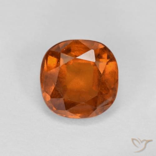 1.39ct Naturale Arancione scuro Granato hessonite, Cuscino, VS-SI