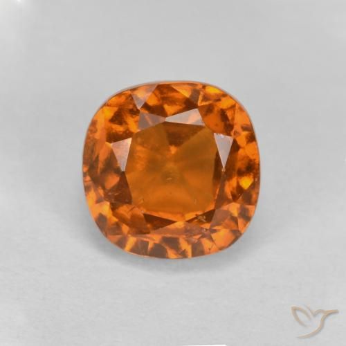 1.56ct Naturale Arancione scuro Granato hessonite, Cuscino, VS-SI