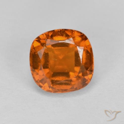 1.50ct Naturale Arancio medio-scuro Granato hessonite, Cuscino, VS-SI
